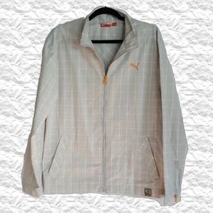 Puma Mens Plaid Zip Up Jacket Size Medium